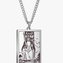 Jude Jewelers Retro Vintage Stainless Steel Tarot Card Rider Waite Pendant Necklace