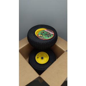 USCaster 15x6.00-6nhs Lawn Mower Tires (2 Pack), Replacement Riding Lawn Mower Front Tires - With 3" Centered Hub and 3/ 4" Bushings, Extra 5/ 8" Bushings(Yellow)