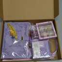 Janlaugh DIY Journal Diary with Lock Set Scrapbook Kit Stationary Diary Supplies Art Crafts Kit for Birthday Holidays Ideal Gifts for Women Teen Girls(Purple,Bright)