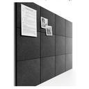 Bumusty Large Cork Board 48" x 36" Alternative - 12 Pack Felt Wall Tiles with 70 Safe Removable Adhesive Tabs, 30 Pushpins, Cork Boards for Walls Pin Board Bulletin Board Office Decor (Charcoal Gray)