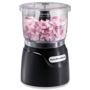 Hamilton Beach Electric Vegetable Chopper & Mini Food Processor, 3-Cup, 350 Watts, for Dicing, Mincing, and Puree, Black (72850)