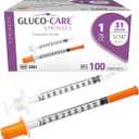 GLUCO-CARE 1 ml/cc Syringes 31G x 5/16’’ (8mm), Orange Cap, 100/box
