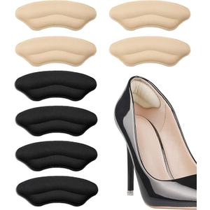 4 Pairs Heel Pads for Shoes, Self-Adhesive Heel Grips for Women & Men Loose Shoes, Heel Cushion for Pain Relief & Prevent Blisters, Comfort Shoe Filler Inserts, Size Reducer for Too Big Shoes (Mix)