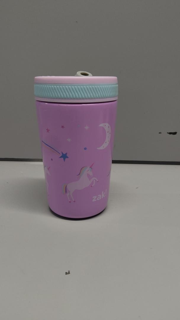 Zak Designs Kelso Toddler Cups For Travel or At Home, 12oz Vacuum Insulated Stainless Steel Sippy Cup With Leak-Proof Design is Perfect For Kids (Fanciful Unicorn)