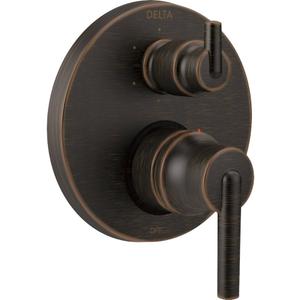DELTA FAUCET T24959-RB, Venetian Bronze Trinsic Contemporary Monitor 14 Series Valve Trim with 6-Setting Integrated Diverter
