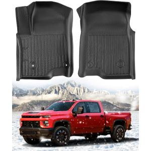 Floor Mats for Chevy Silverado Sierra: 2019-2026 1500 2500HD 3500HD Truck Front Liners,All Weather Car Accessories Double & Crew Cab Only Carpet for Chevrolet Silverado for GMC Sierra 2026 2025-2019
