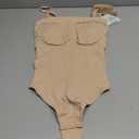 SHAPELLX Women's Shapewear Bodysuits Tummy Control Butt Lifter Body Shaper Strapless Seamless Mid Thigh Jumpsuit Tops (Medium-Large, A2-skin Thong)