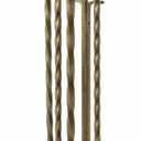 COPPERHOLIC Premium 5-Piece Fireplace Tool Set with Genuine Leather Handles – Antique Brass Finished Wrought Iron – Heavy Duty Hearth Accessories: Poker, Shovel, Brush, Tongs, and Pedestal Stand