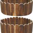 2 PCS Wooden Garden Edging Border 5.9 X 47.2 Inch Flexible Landscape Border Edging Garden Wooden Fence Decorative Border for Gardens Lawn Yard Patio Balconies Courtyards Planting Fences, Brown