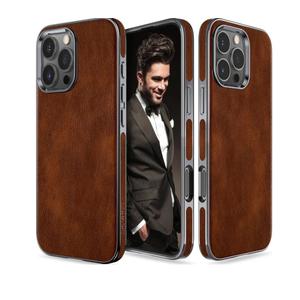 LOHASIC for iPhone 16 Pro Case, Luxury Business Leather Slim Classic Protective Phone Back Cover Cases for iPhone 16 Pro 6.3 inch 2024 New Released, Brown