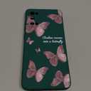 for Samsung Galaxy S20 Case, Flower Pattern Soft Silicone Microfiber Lining Side Creative Design for Samsung S20 Phone Cover, Butterfly Green