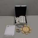 Mexican Train Dominoes Set Double 12 Color with Numbers and Wooden Hub 8 Metal Trains and Aluminum Case