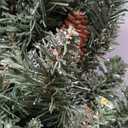 3FT Mini Christmas Tree,Tabletop Christmas Tree with Cloth Bag Base and Colorful LED Light, Snow Flocked Artificial Tree Christmas Decorative for Outdoor & Indoor 21.65"D x 21.65"W x 36"H