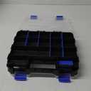 Small Parts Storage Case Tools Box Organizer Double Side 34 Compartments Hardware Organizers with Removable Plastic Dividers for Screws Nuts Nails Bolts (Blue)
