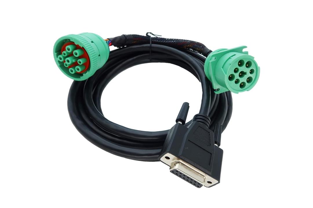 DB15 to Green Type 2 J1939 Male and Female Splitter Y Cable for Truck ELD Device