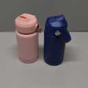 Kerilyn 12oz Kids Water Bottle 2 Pack, Stainless Steel Insulated Water Bottle Bulk, Toddler Cups with Straws Leak-Proof, Kids Water Bottles for School Boys Girls, BPA Free, Blue+Pink 2 Piece Set