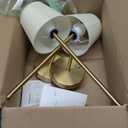 Gold Wall Sconces Set of Two, Small Rechargeable Battery Operated Wall Lamp with Remote, 5200mAh Cordless Wall Lights with Fabric Shade for Bedroom, Bedside, Nursery, Kitchen, Night Light