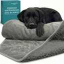 Waterproof Dog Blanket Washable Leakproof Large Dog Blanket for Couch & Sofa, Reversible - Gray Microfiber & Gray Sherpa Fleece, 40x47 Inches.