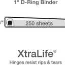 Oxford 3 Ring Binders, 1 inch ONE-Touch Easy Open D Rings, Durable Binders for School and Office, ClearVue, Xtralife Hinge, Non-Stick, PVC-Free, Black, Holds 250 Sheets, 4 PK (79903)