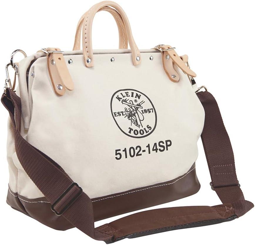 Klein Tools 5102-14SP Tool Bag with Detachable Shoulder Strap 14-Inch, 10 Inside Pockets for Hand Tool Organization