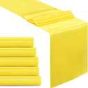 B-COOL Yellow Table Runner Set of 5 Satin Table Runners Wedding Table Runners Silk Smooth Fabric for Party Birthday Reception Table Decorations 12x108 inch