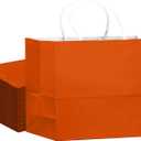 qiqee 24PCS Large Gift Bag with Handles Bulk 13"x4.5"x10" Gift Bags Orange Bags Multiple Uses (32x11x25cm,Wide Large)