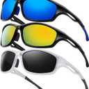 Sports Sunglasses for Men Women: 3 Pack Wraparound Goggles Sports Glasses,UV400 Protection Shades for Cycling Fishing