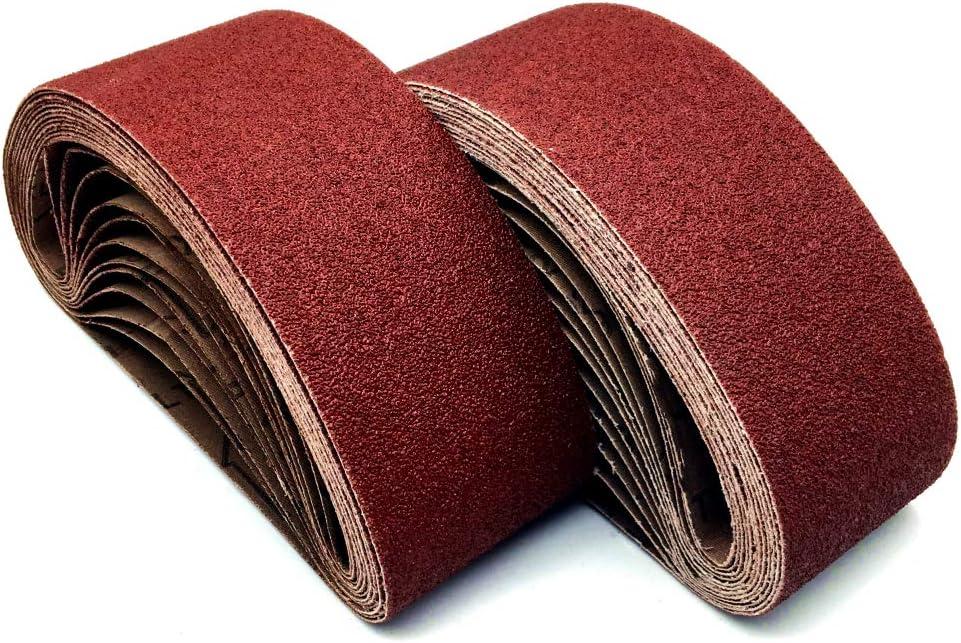 4x24 Sanding Belts, 40 Grit Aluminum Oxide Belt Sander Belts Sandpaper,18 Pack(4x24 Inch, 40 Grit)