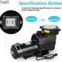 2HP 6825GPH 110/220V Dual Voltage Inground/Above Ground Swimming Self Primming Pool Pump with Strainer Basket, 1.5" and 2"Pipe Fitting