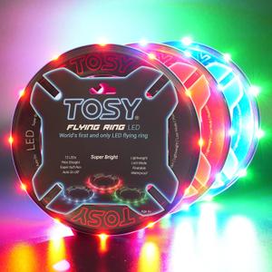 TOSY Flying Ring - 16 Million Color RGB or 12 LEDs, Super Bright, Lost Mode, Auto Light Up, 4th of July Camping Essentials for Kids/Teens/Boy/Girl, Safe, Waterproof, Pool/Beach Games, Lightweight Toy (3x LED Ring (Red, Green, Blue))