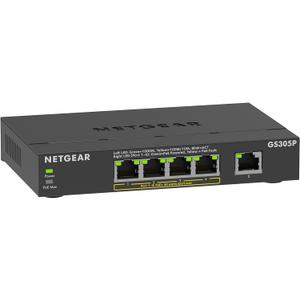 NETGEAR 5-Port PoE Gigabit Ethernet Unmanaged Essentials Switch (GS305P) - with 4 x PoE+ @ 63W, Desktop or Wall Mount