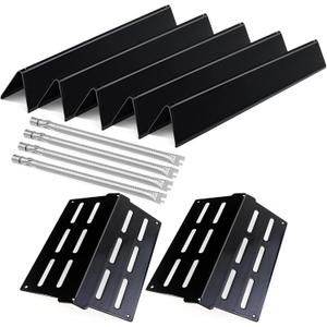Weber Grill Parts Replacement Kit, for Genesis 300 Series (E310/E320/E330/EP/CEP/S), Rust Resistant, 5 Porcelain-Enameled Flavorizer Bars & 2 Heat Deflectors, 4-Burner Stainless Steel Tubes