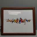 Trademark Fine Art Framed Wall Art - Wendy Russell 'Large Bird Menagerie Ii' Wall Decor (22.8L" x 18.8W")