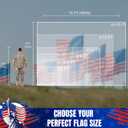 American Flag 4x6Ft for Outside, Long Lasting, Heavy Duty Nylon, Fade Resistant, High Wind US Outdoor Flags with Embroidered Stars, Sewn Stripes, Brass Grommets