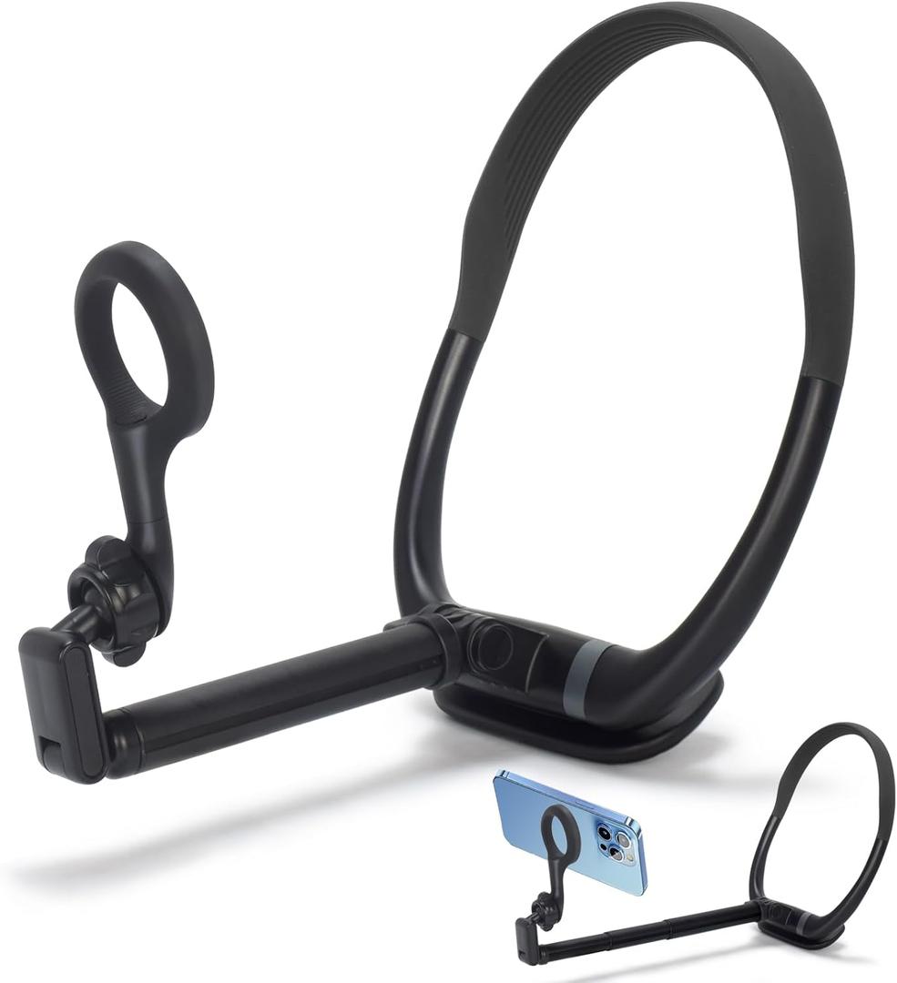 Neck Phone Holder for POV/Vlog, 2025 New Longer Phone Chest Mount Tripod for Selfie Video Recording, Hand Free Magnetic Mount with Anti-Shake Chest Strap Fit for Magsafe iPhone 15 14 13 12 Series