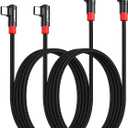 SUNGUY Right Angle USB C Cable 2Pack [6FT/2m] 3A 90 Degree USB 2.0 USB-C Fast Charging Data Sync Cable Nylon Braided for iPhone 16 15 Pro/Pro Max/Plus Samsung Galaxy S25/S24/S23, iPad