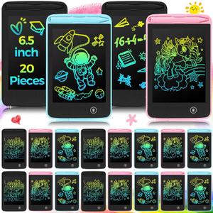 Zhehao 20 Pcs LCD Writing Tablet for Kids 6.5 Inch Colorful Doodle Board LCD Writing Board Kids Portable Electronic Drawing Board Erasable Drawing Pad Reusable Writing Pad for Kid (Black, Blue, Pink)