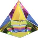 OwnMy 4" Crystal Pyramid Iridescent Suncatchers Crystal Prism Rainbow Color Prism Desk Ornament Glass Paperweight Pyramid with Gift Box for Decoration Gift Collection (100MM / 4")