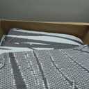 GENIMO Outdoor Rug 8' x 10' Waterproof for Patios Clearance, Reversible Outdoor Plastic Straw Camping Rug Carpet with LED String Light, Area Rugs Mats for RV, Camper, Deck, Balcony, Porch, Grey&White