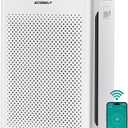 Ecoself Air Purifier for Home Large Room Up to 3850Ft² with Washable Filter, HEPA Air Cleaner with AQI Display, Trend Graph, Smart App Control, Auto Eco Pet Sleep Modes for Allergies, HAP610WF, Off White