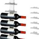 Mountt Stainless Steel Wall Mounted Wine Rack - 6 Bottle Wine Storage Solution with Detachable Design & Modern Floating Design - Sturdy, Versatile Wine Bottle Holder for Kitchen, Bar & Patio