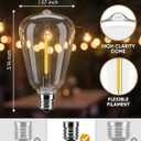 ST38 LED Replacement Bulbs for Outdoor String Lights, 10 Pack E12 Edison Light Bulbs, 2700K Warm White Dimmable Shatterproof Waterproof Patio Garden Bistro Lighting for Deck Porch Backyard