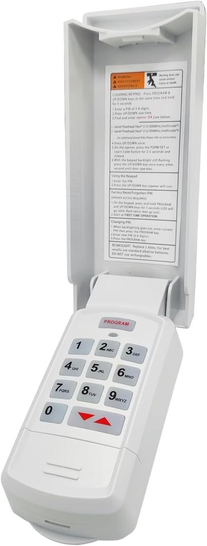 for Genie Garage Door Opener Keypad Compatible with All Genie Intellicode Overhead Door Codedodger and Dip Switch Opener for 1995-Current Models 315/390MHZ Wireless Keyless Keypad Replacement (02)
