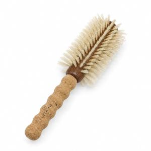 MAVIA Boar Bristle Round Brush 2.75 Inch | Blow Drying Brush with Cork Handle and Wood Barrel for Crown Volume on Fine Thin Hair, Medium to Long Layers and Bangs