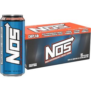 NOS Original: High Performance Energy Drink. 16 Fl oz | Pack of 15, BBD 08/2027