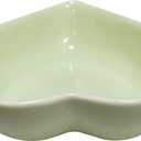 6 pcs Light Green Heart Shaped Porcelain Soy Sauce Dish 1.65 oz Ceramic Dip Dipping Bowls for Dinner Baking BBQ and Cooking