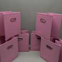 ShellKingdom Storage Bins, Foldable Fabric Storage Cubes And Cloth Storage Organizer Drawer with Metal Handle For Closet And Toys Storage, 11 X 10.5 X 10.5 INCH, 6 Pack (Pink)