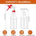 Eccliy 12 Pcs 16 Oz Plastic Spray Bottle, Adjustable Empty Reusable Sprayer for Cleaning, Planting, Water, Bathroom and Kitchen, BBQ, Commercial and Residential (Original,Red)