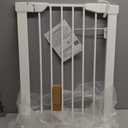 Fairy Baby Narrow Baby Gate for Stair, 22.8"-25.5" Wide Pressure Mounted Pet Gate for Doorway, Easy Walk Thru Child Safety Gate, White