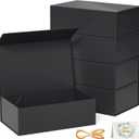 RYDDOY 5 Pack Black Gift Box, 9.5x6x3'' Gift boxes for Presents with Lids Magnetic Closure Rectangle Collapsible for Groomsman Proposal Box, Wedding, Christmas, Halloween, Birthday Gift Packging